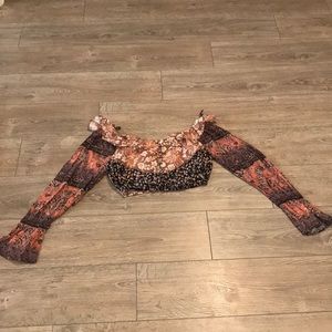 Free People Cropped Floral Top